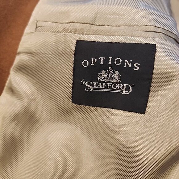 Options By Stafford Camel Hair Blazer 44L Brown Men's Suit Jacket - Picture 9 of 9